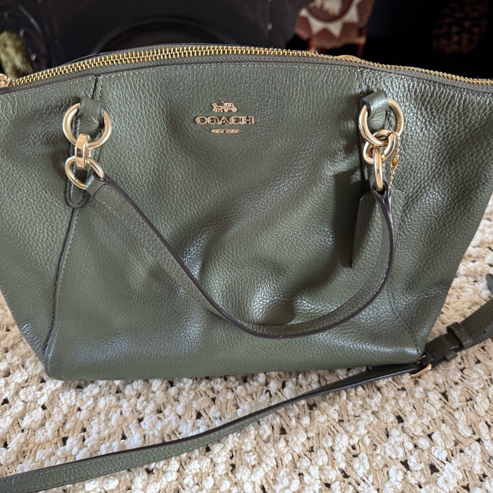 Coach Sage Green Leather Shoulder Bag